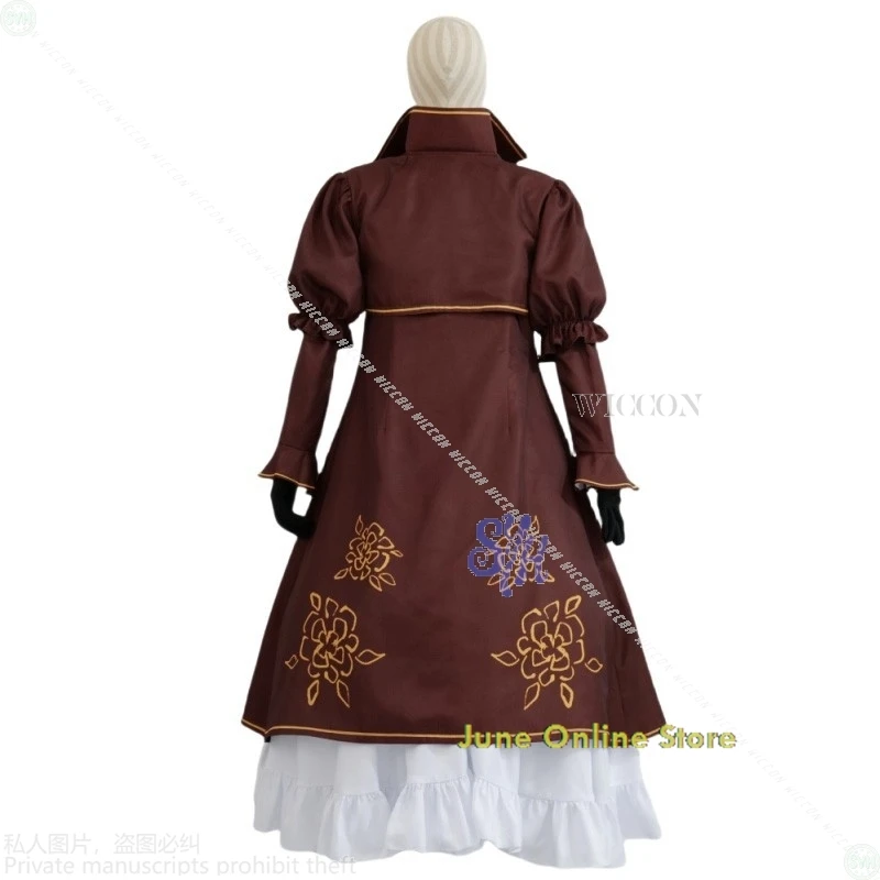 أنيمي لعبة ليمبوس شركة تأثيري كاثرين زي خمر قصر نمط براون الحلو لوليتا فستان أبيض حفلة الهالوين كوسبف #4