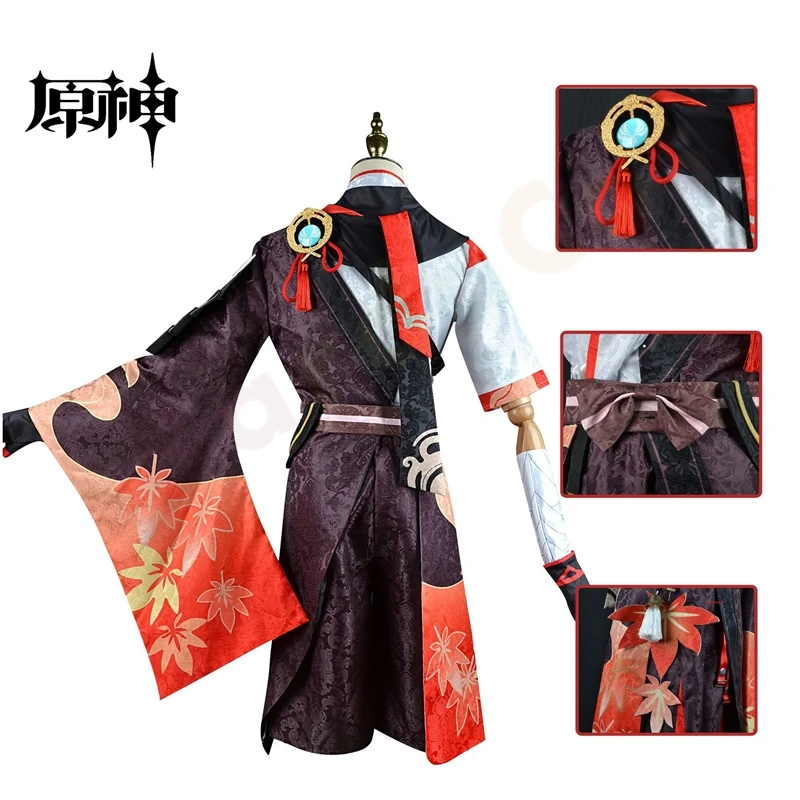 Kaedehara Kazuha Cosplay Costume, Genshin Impact, Halloween, Carnaval, Samouraï, Perruque, Chaussures, Lunettes Rouges