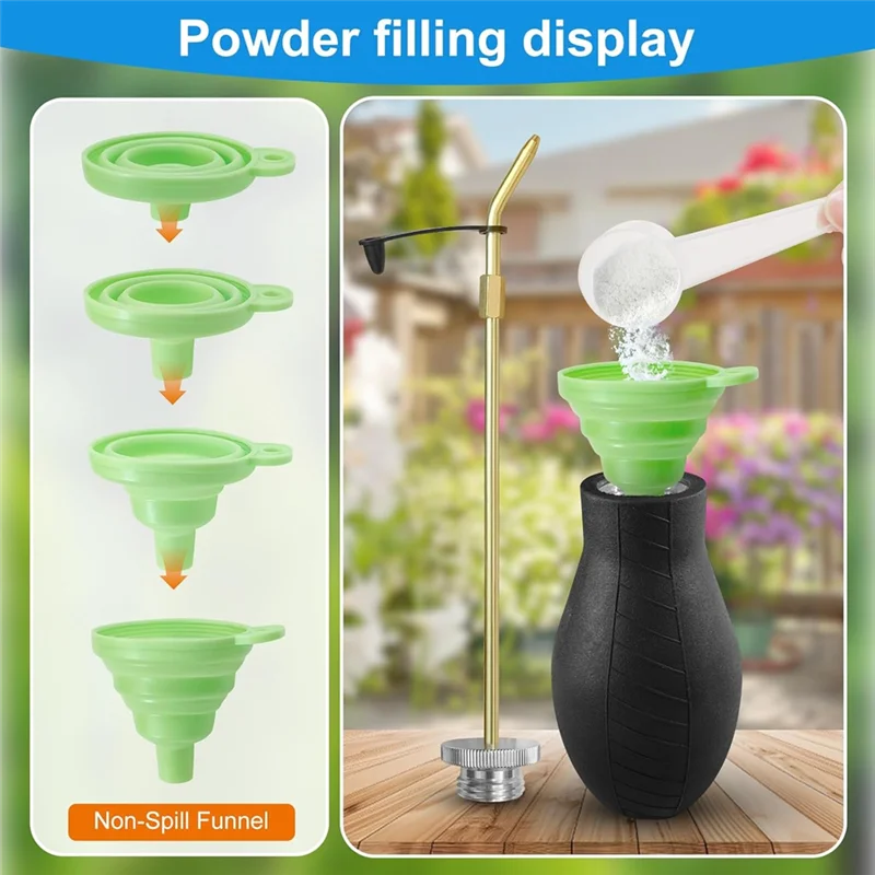 

A88E-Earth Duster 12Oz Powder Applicator With Long & Short Nozzles Easy-To-Use Insect Duster For Home, Garden