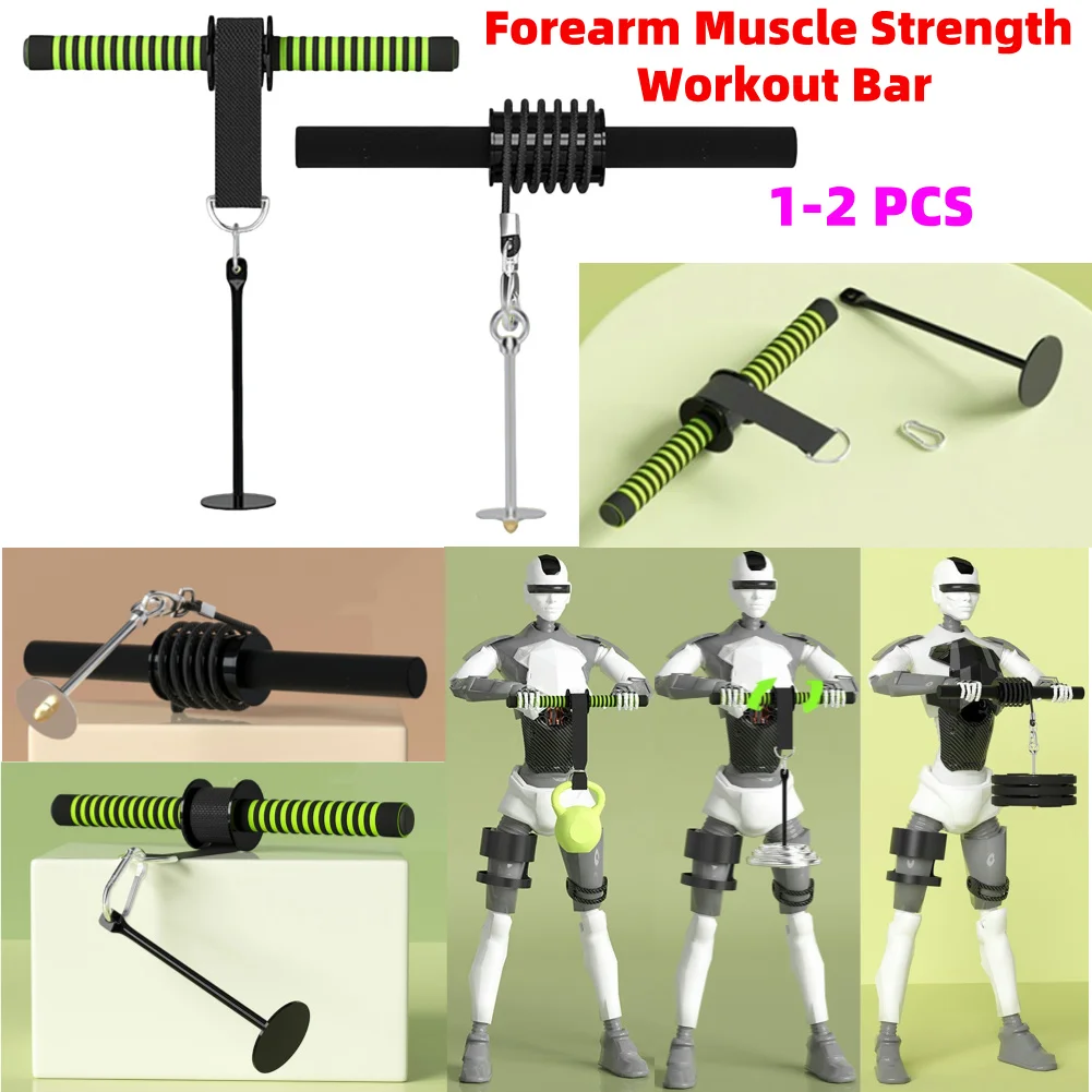 1-2pcs Forearm Trainer Strengthener Gym Hand Gripper Strength Triceps Exerciser Weight Lifting Rope Waist Roller Power Stick