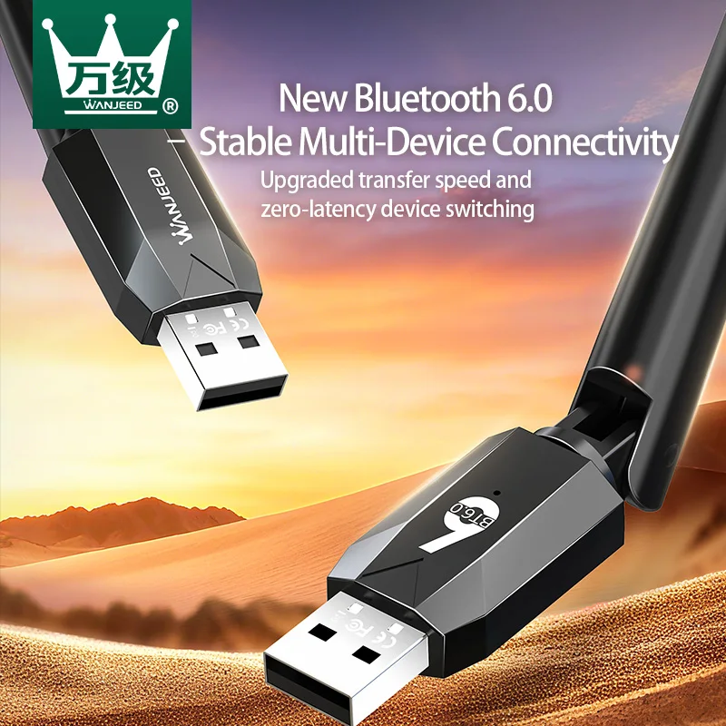 

WANJEED USB Bluetooth 6.0 Dongle Adapter for PC Speaker Wireless Mouse Keyboard Music Audio Receiver Transmitter Bluetooth