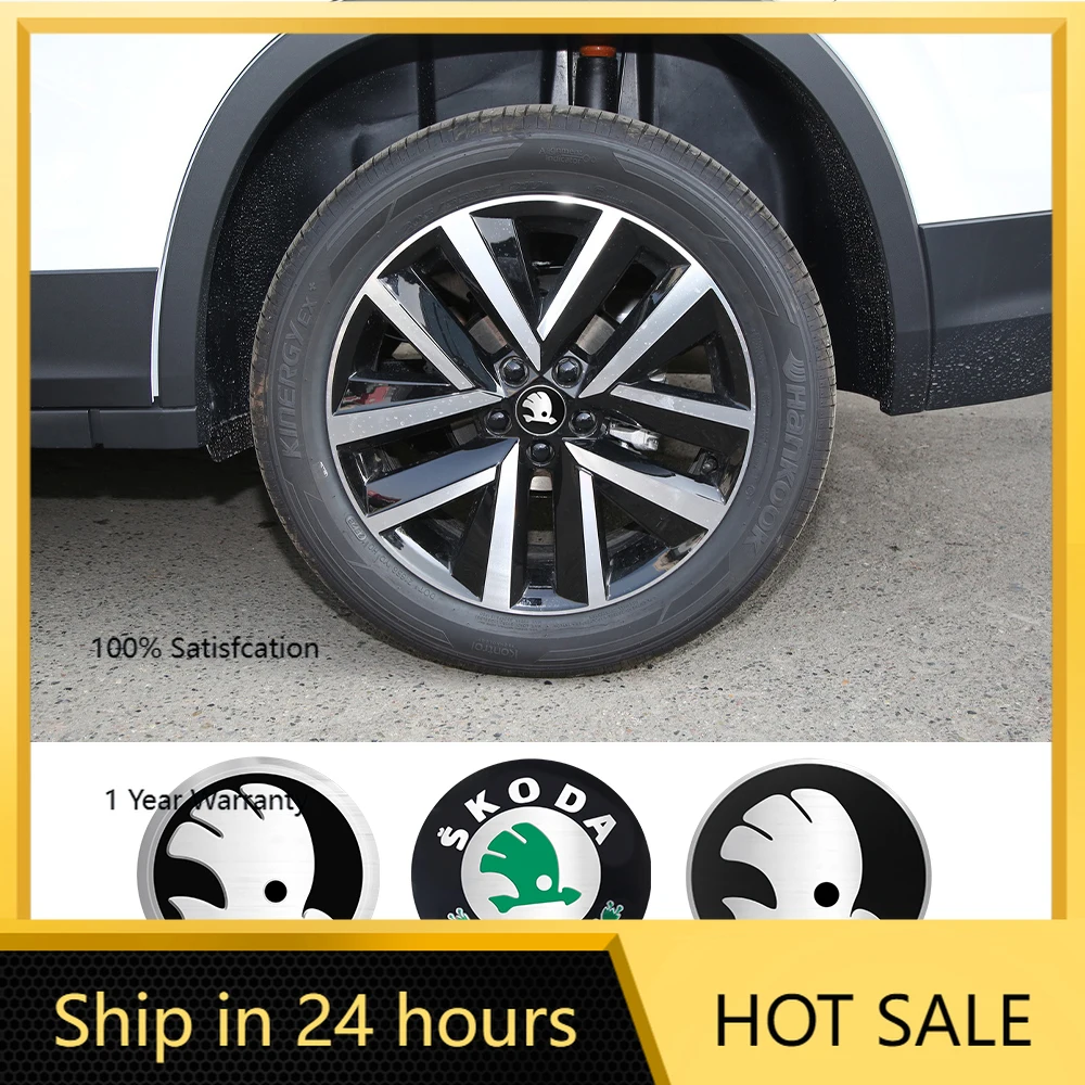

2026 Горячая автомобильная наклейка, 4 шт., центральная крышка ступицы колеса автомобиля, алюминиевые металлические наклейки с логотипом для Skoda Octavia A5 A2 VRS Vision Kodiaq Rapid