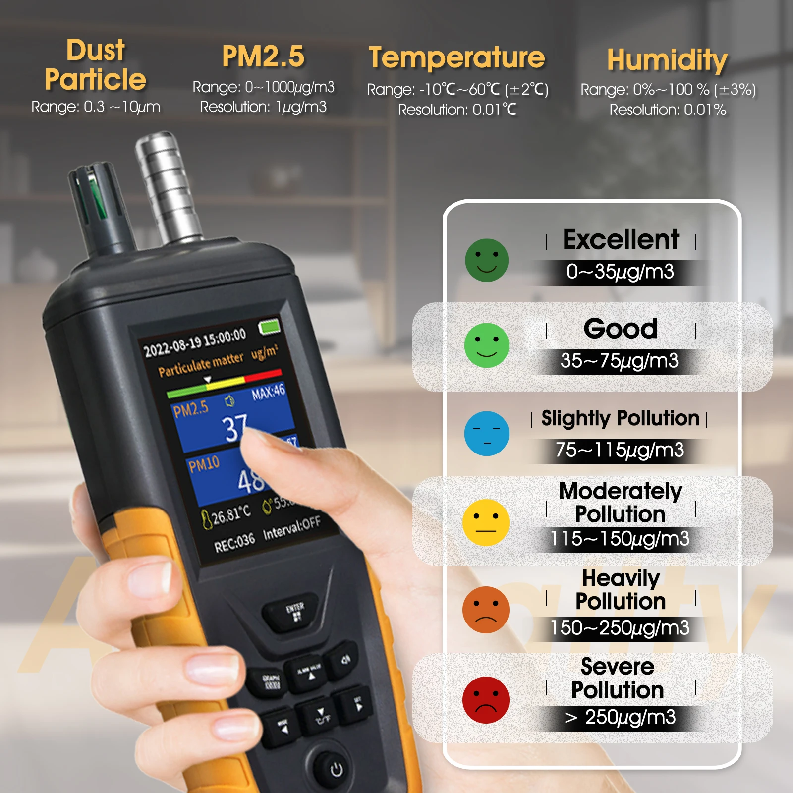 Tester di Qualità dell'Aria PM - Industrial Laser Temperature recensione e prezzo