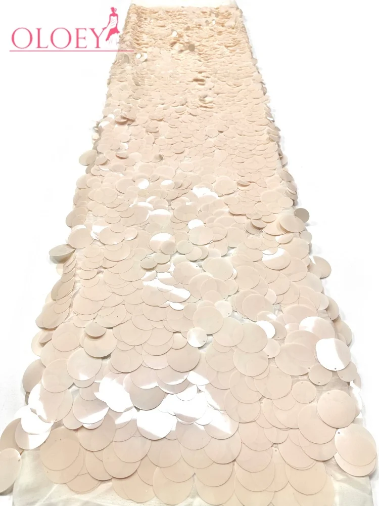 OLOEY Sequins Embroidered Lace Super Sale Wedding Fabric Latest African Heavy Paillete Lace Popular Embroidery Tulle Mesh for Br