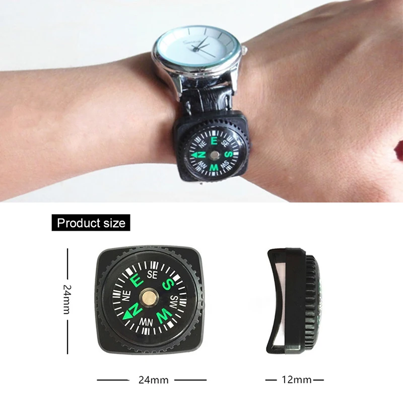 Portable Mini Wristband Compass Detachable Compass Outdoor Camping Hiking Travel Emergency Survival Navigation Tool Useful Gifts