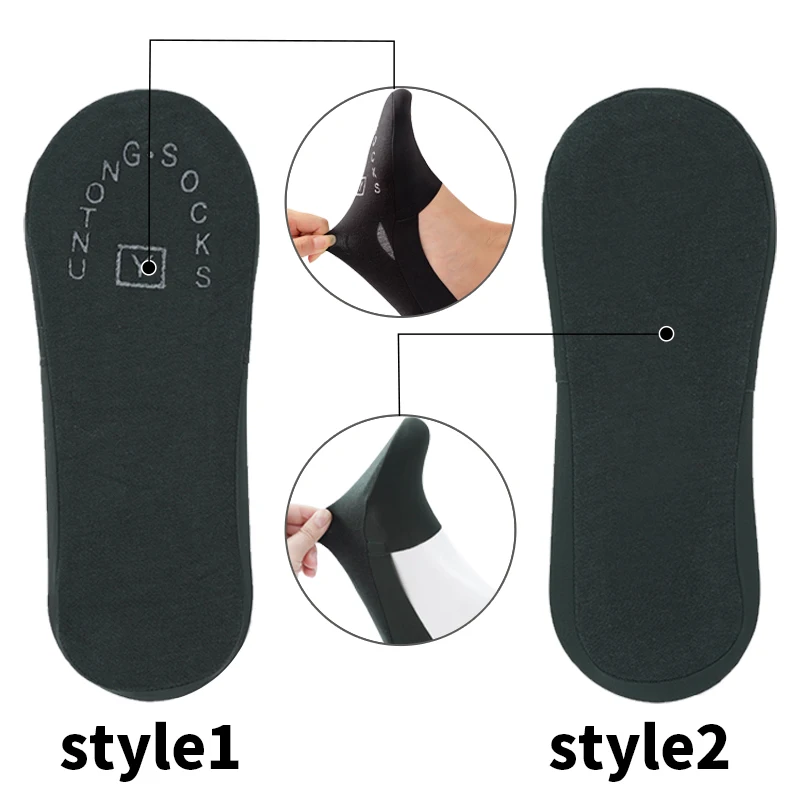 3 Pairs Summer Men Ice Silk Invisible Socks Set Low Cut Breathable Casual Solid Short Non-Slip Silicone Black No Show Socks Gift