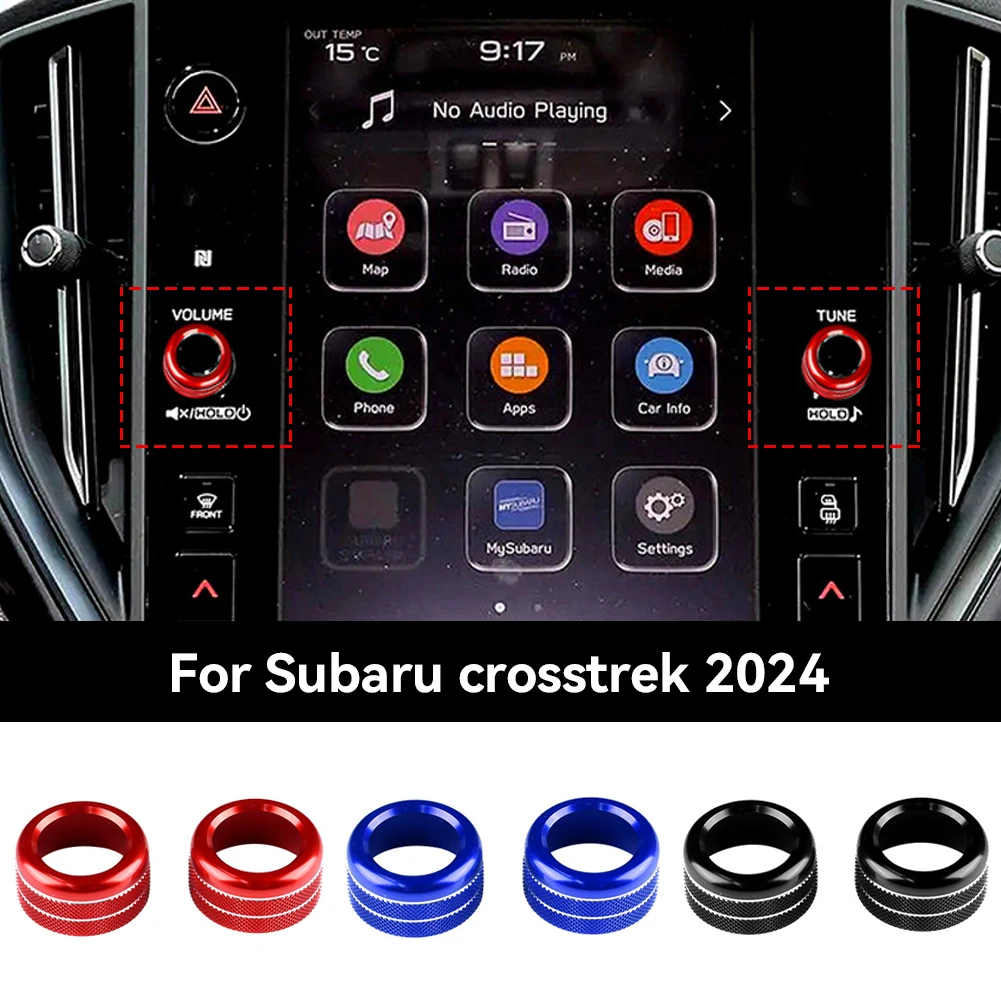 Car Rear Mirror Control Knob Ring Trim Sound Audio Volume Knob Button Interior Ring Decoration For Subaru Crosstrek 2024