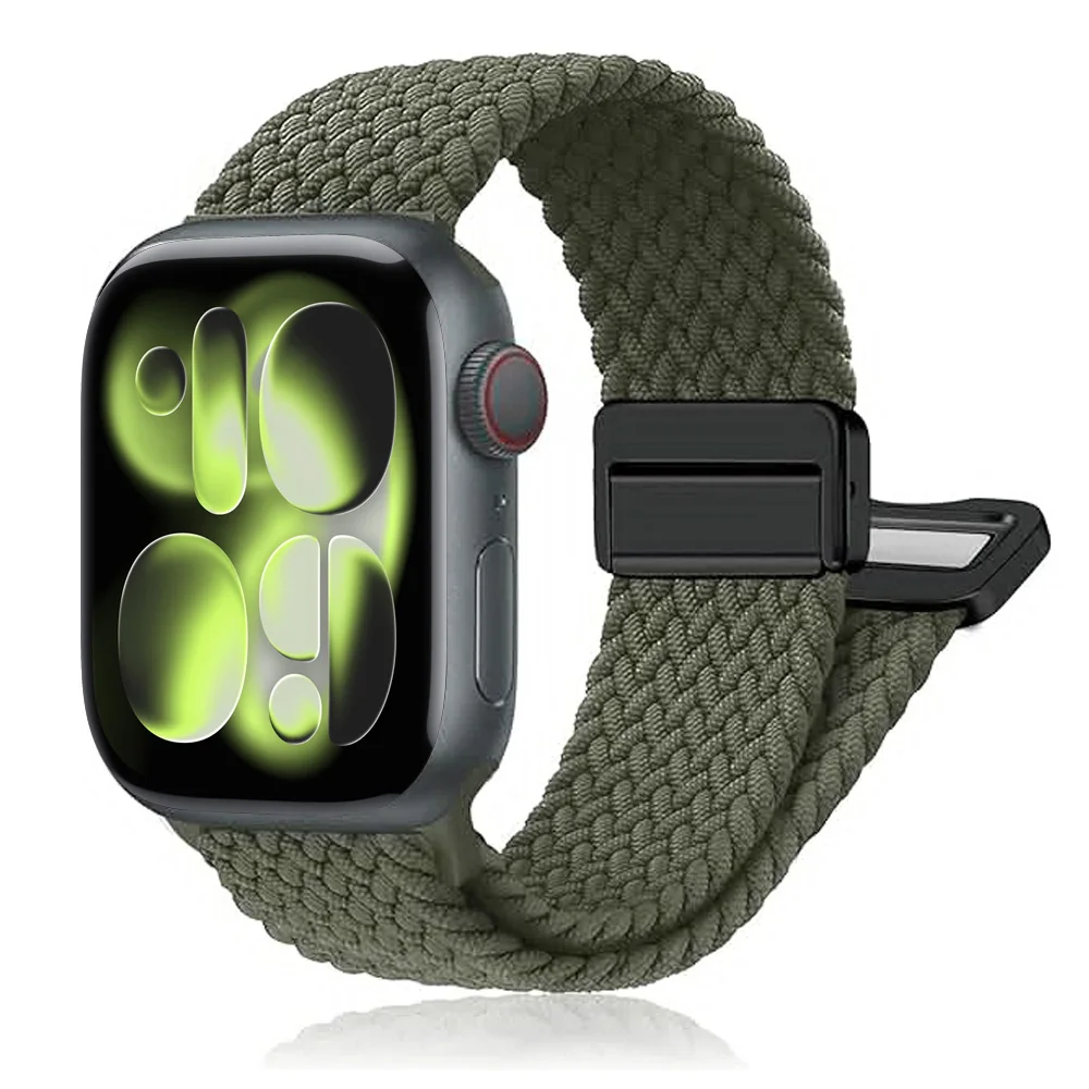 Braided LOOP straps For Apple Watch 11/10 band 42mm 46mm SE3 40mm 44mm Magnetic Correa Bracelet Series 9 7 6 8 45mm 41/40mm Band