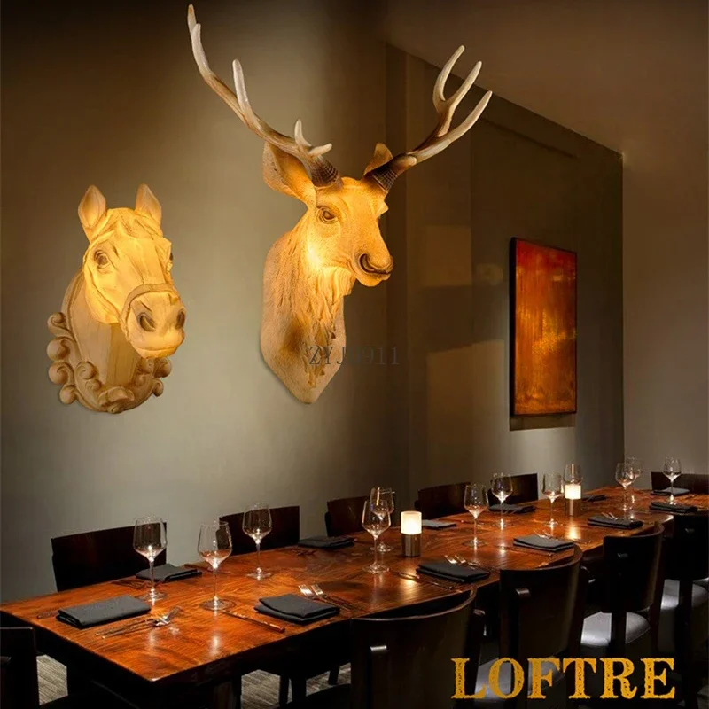 *Nordic Wall Sconce Lamps Inside Retro Animal Creative Bedside Lighting For Decor Home Living Bedroom Aisle