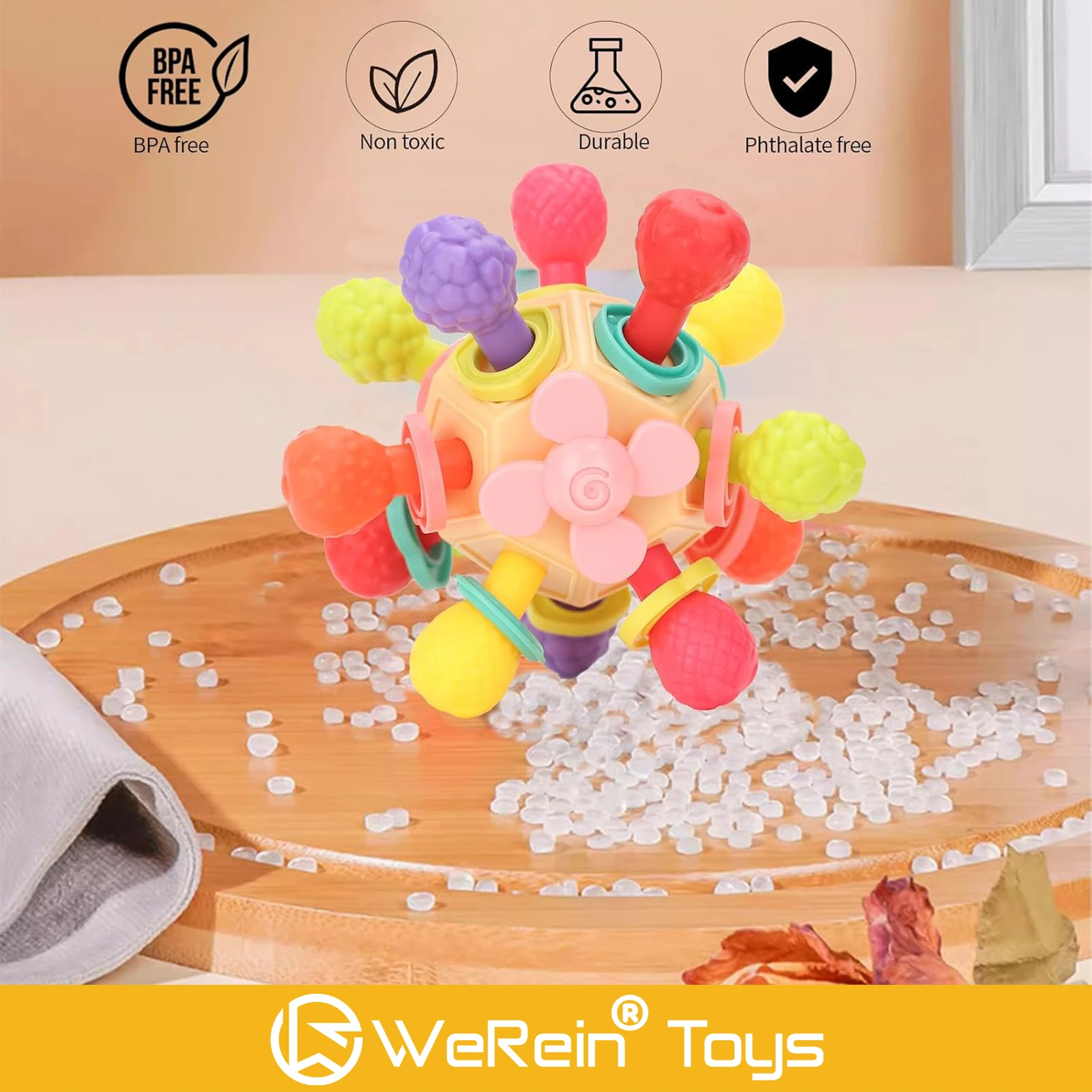 아기 이빨 젤 맨해튼 휴대용 공 장난감 유아 및 어린이용 씹는 장난감 부드러운 실리콘 디자인