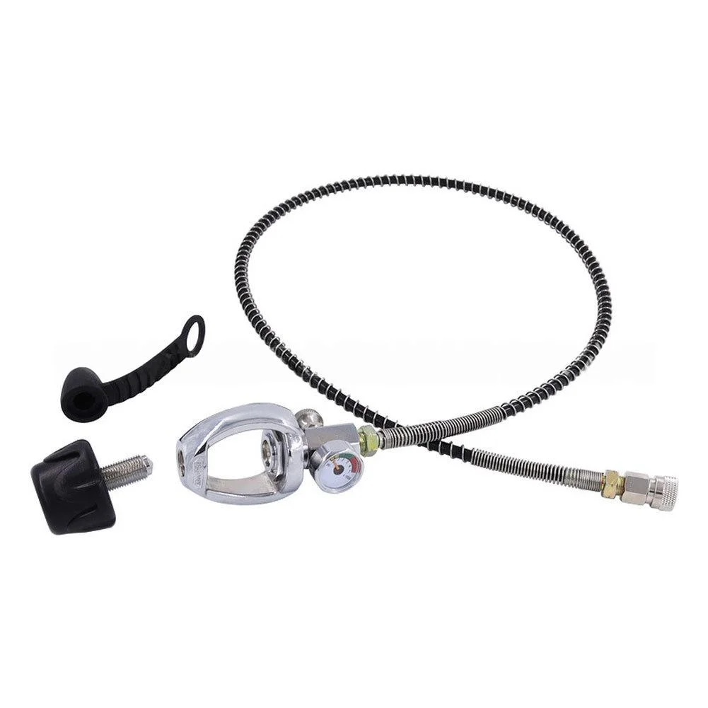 Diving Converter for Oxygen Cylinder Use with G5/8 for din Interface and Spring Tubing Supporting Up to 630 Bar Working Pressure