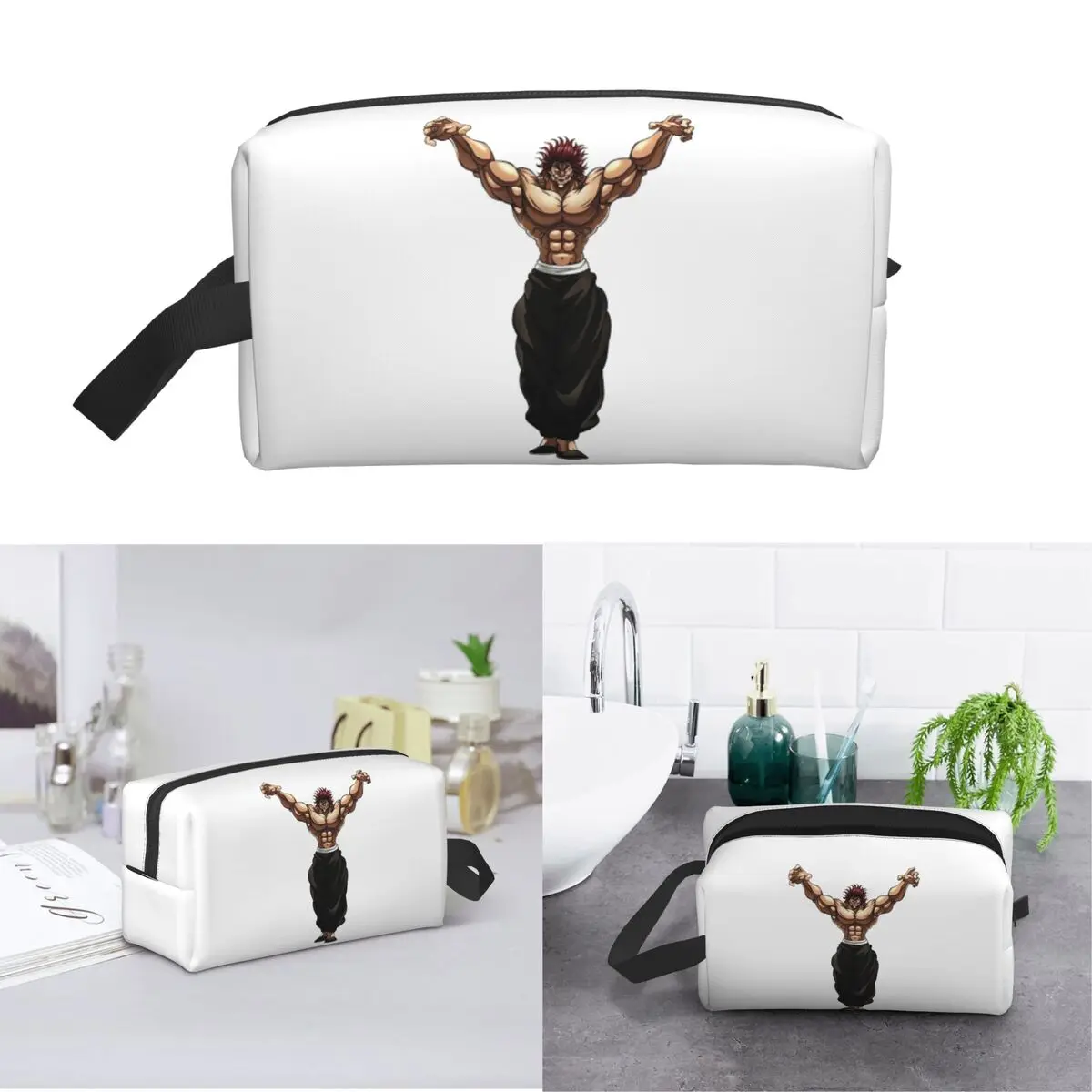 Yujiro Baki Hanma Grappler Fight Makeup Bag Cosmetic Organizer Storage Dopp Kit Toiletry Cosmetic Bag for Women Beauty Travel