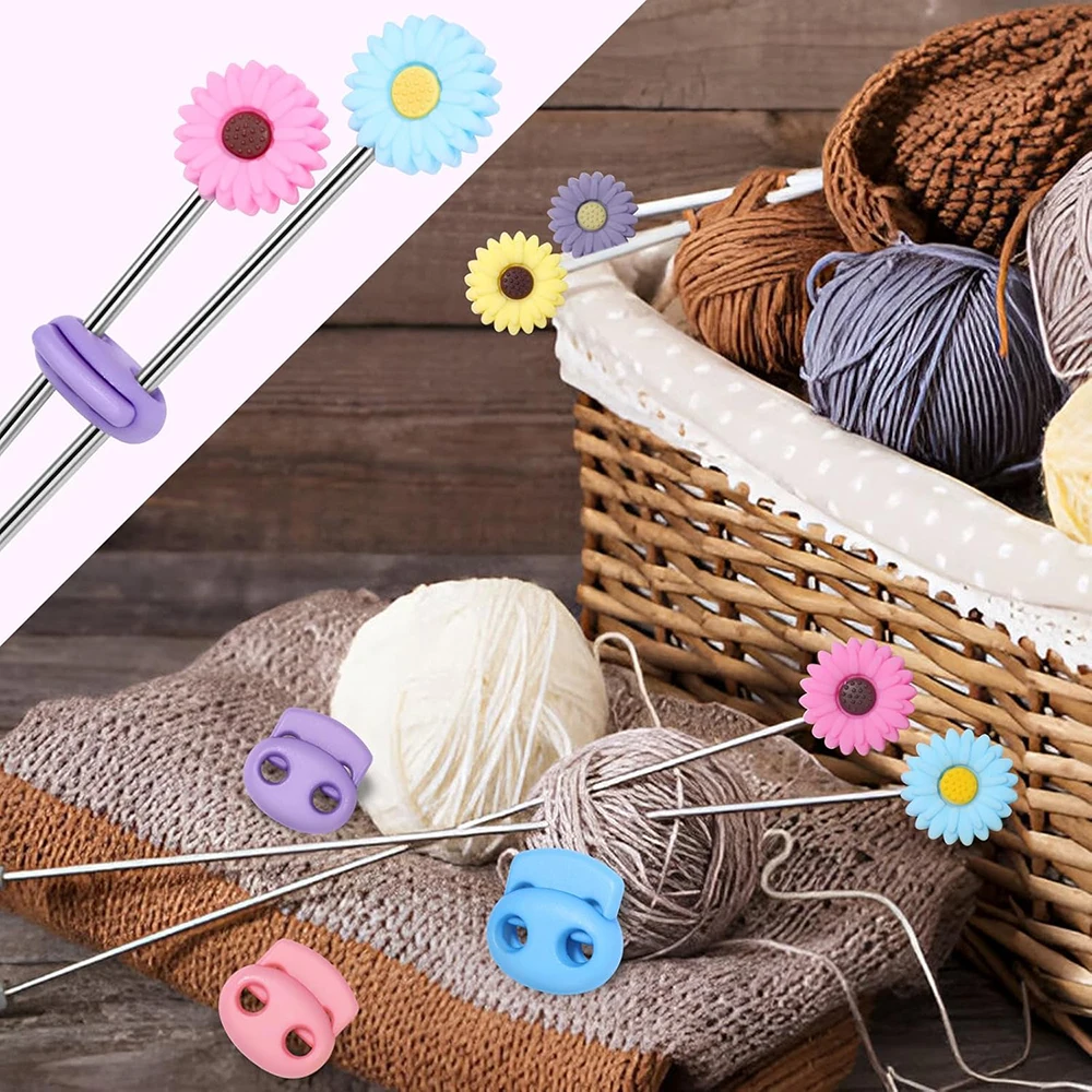 32PCS Knitting Needle Stoppers Colorful Knitting Needle Point Protectors Knitting Needle Caps for Hand Quilting Crocheting DIY