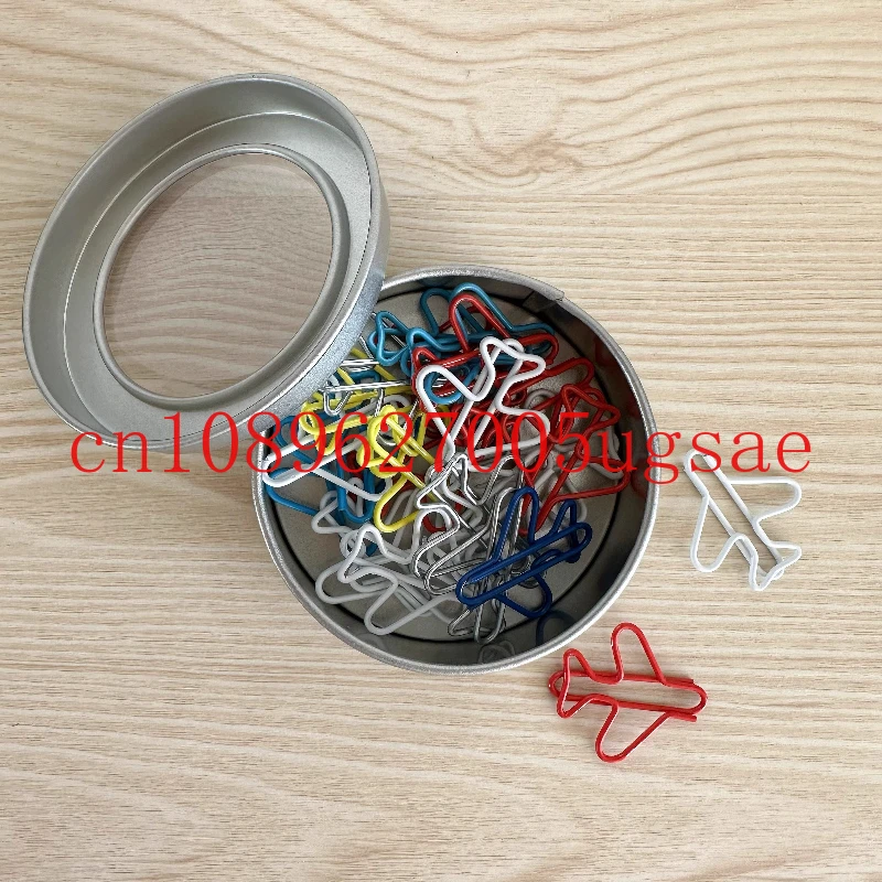 

Anniversary souvenir aircraft shape creative paper clips 24 iron box office set gifts