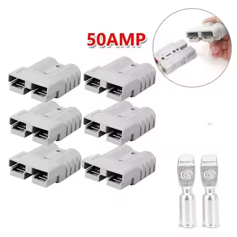 A44I-50A 600V Battery Connector For Anderson Cable Terminal Caravan Motorcycle Battery Charging Adapter Power Connector 6Pcs
