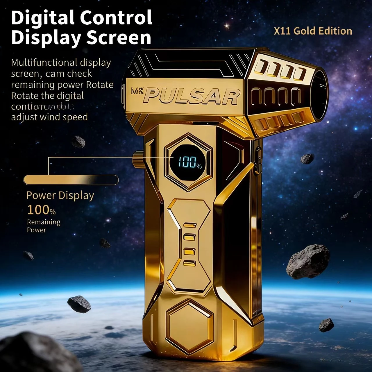 

X11Pro MAX Glod Turbo Jet Blower 890000RPM Powerful Air Blower Brushless Motor Turbo Fan Wind Speed 75m/s 10000mAh strong breeze