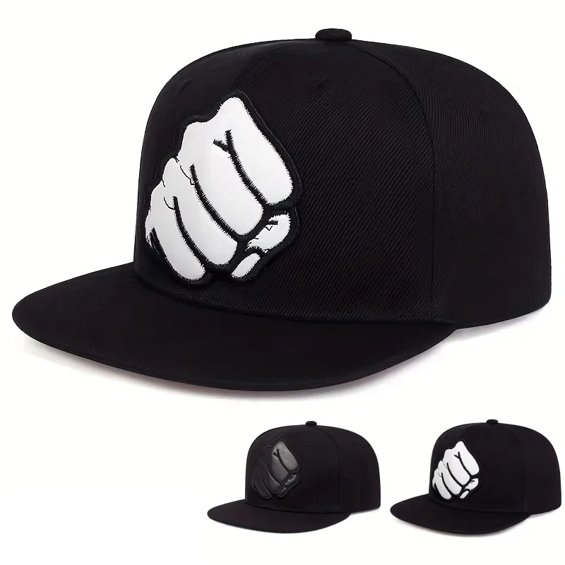 Unisex Fist Leather Label Hip-hop Hats Spring Autumn Outdoor