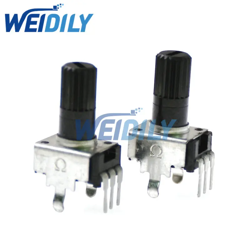 10PCS RV09 Vertical 12.5mm Shaft Long 1K 2K 5K 10K 20K 50K 100K 1M 0932 Adjustable Resistor 9Type 3Pin Seal Rotary Potentiometer