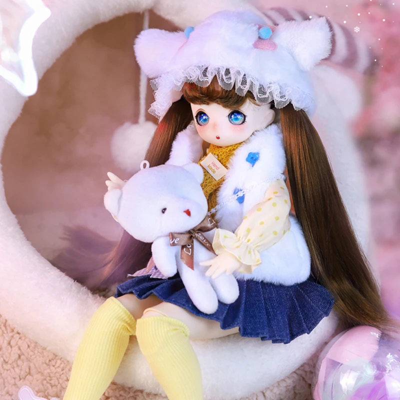 40cm bjd loli Puppe zwei dimensionale Anime 1/4 Mädchen Puppe Spielzeug mit vollen Outfits Kleidung Perücke Schuhe Make-up Kinder Weihnachts geschenk