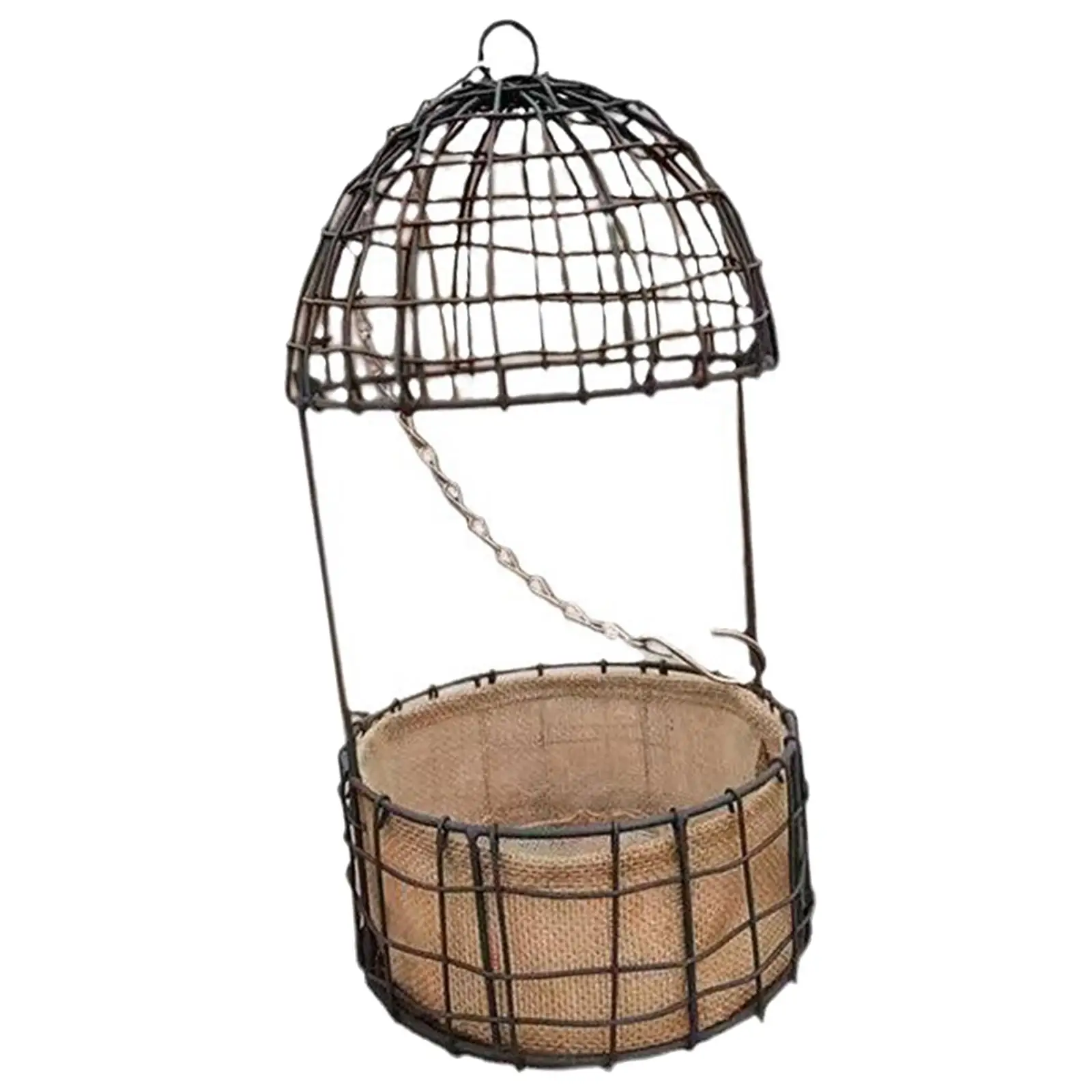 

7.87" Dia Iron Hanging Baskets Chain Hanging Basket for Porch Patio Balcony