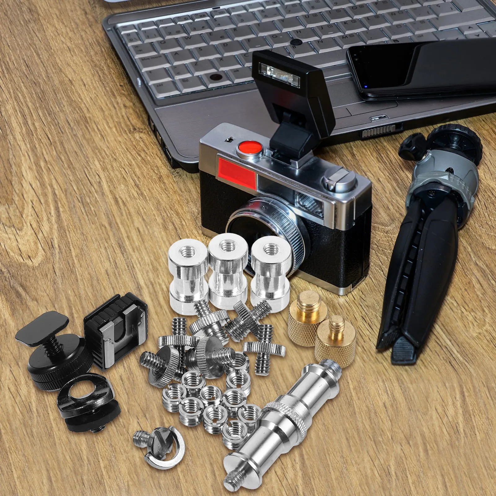 1Set Tripod Screw Camera Mount Adapter Alloy Durable Replacement Mount Parts Stable Use Tripod Screw Dual Ended Screws