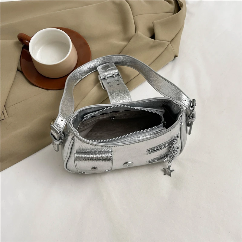 1 piece pure color one shoulder armpit bag fashion messenger bag simple commuter bag