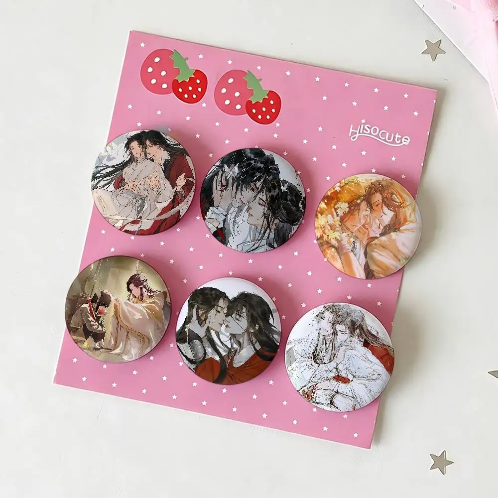 Heaven Officials Blessing Badges Tinplate Soft Button Pin Brooch Metal Badge Custom Jewelry Accessories Hat Bag Lapel