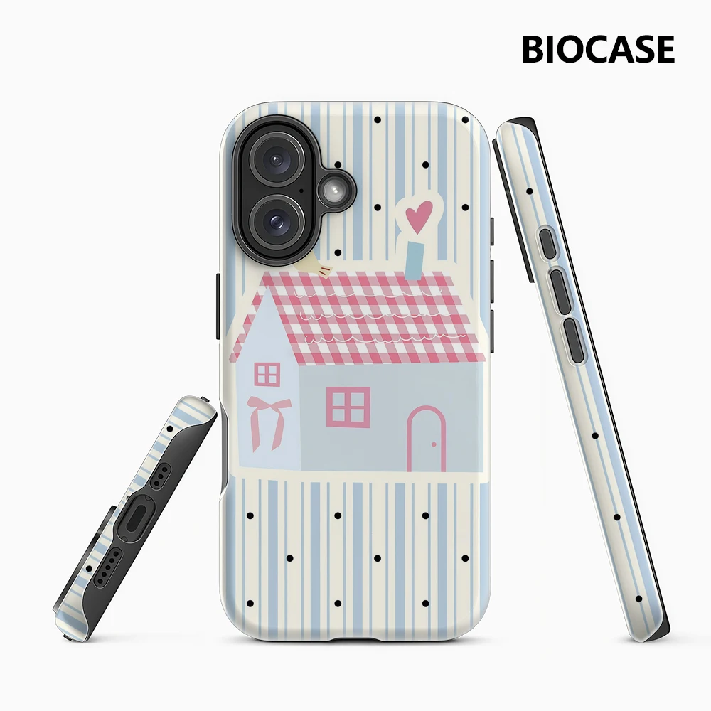 Gestreifte Polka-Dot-Hülle für iPhone 17 – Must-Have Doppelschicht-Rückseite für Pro Max Plus, kompatibel mit iPhone 17, 16, 15