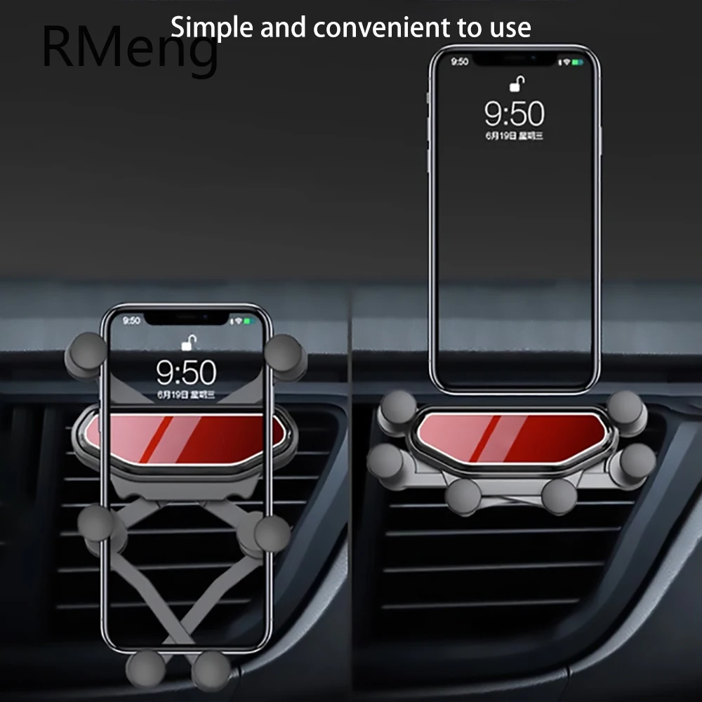 MVQF In Holder Klip Mobil Mount Gravitasi Ventilasi Udara untuk Huawei Xiaomi IPhone 13 12 Perangkat Ponsel Mobil Mini Mirror Stand