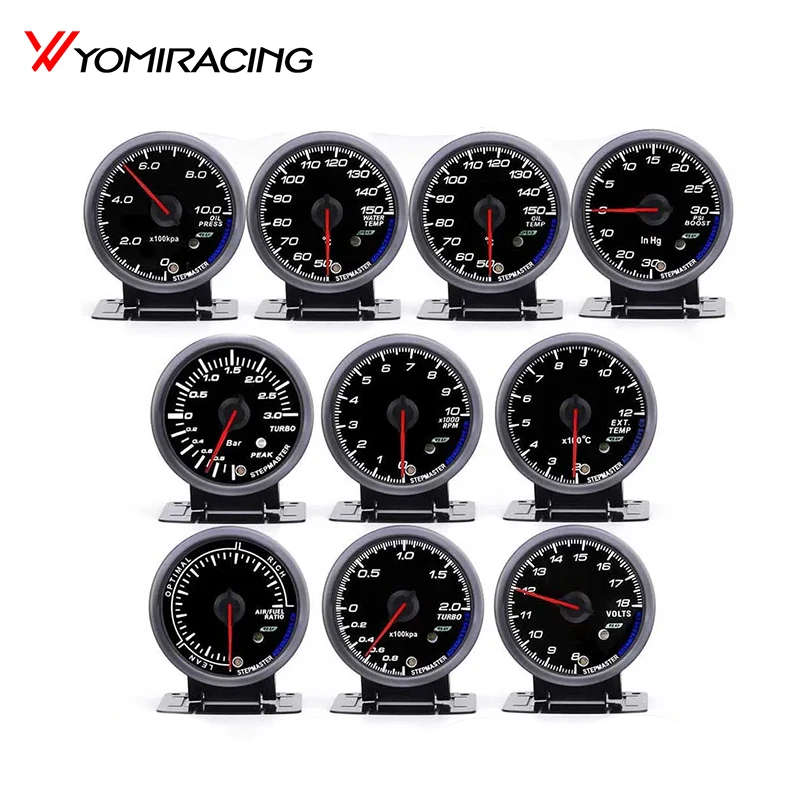 

YOMI Car Meter 2.5'' 60MM White /Amber Lights Oil Pressure Water Temp Oil Temp Voltage Turbo Boost Exhaust Gas Temp Gauge