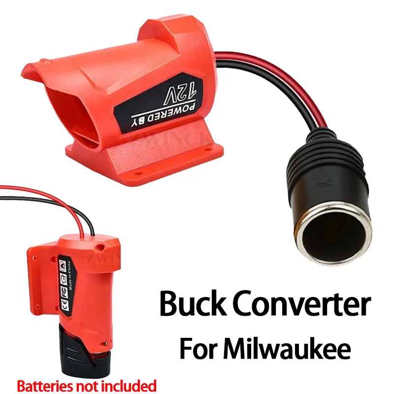 

Адаптер для аккумулятора электроинструмента, адаптер автомобильного прикуривателя для Milwaukee 12 В M12, литиевая батарея, понижающий преобразователь, регулятор