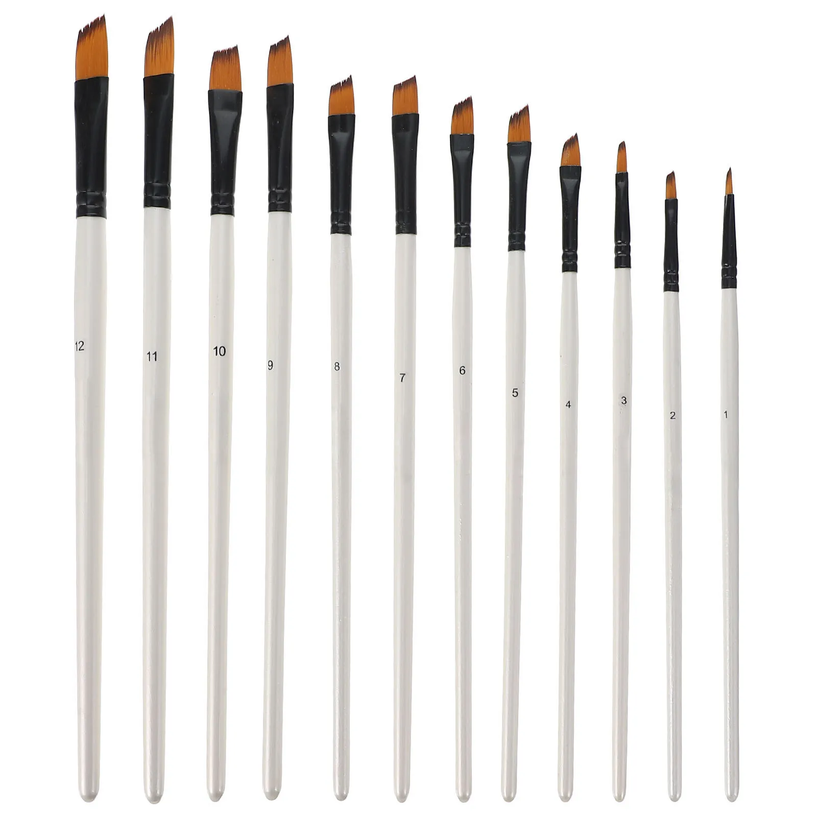 

12 Pcs Wood Paint Brushes Drawing Tools Watercolor Oil Useful Miniature Kit Safe Gentle Durable Excellent Craftsmanship