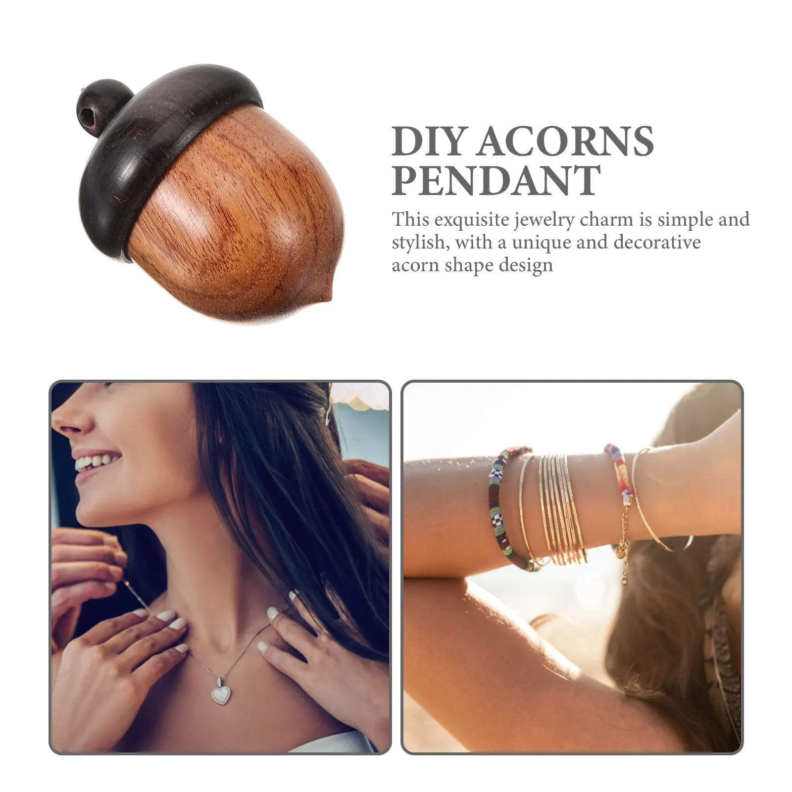 

4 Pcs Jewelry Making Findings Acorn Pendant Necklace Pendants Artificial Bracelets Charms