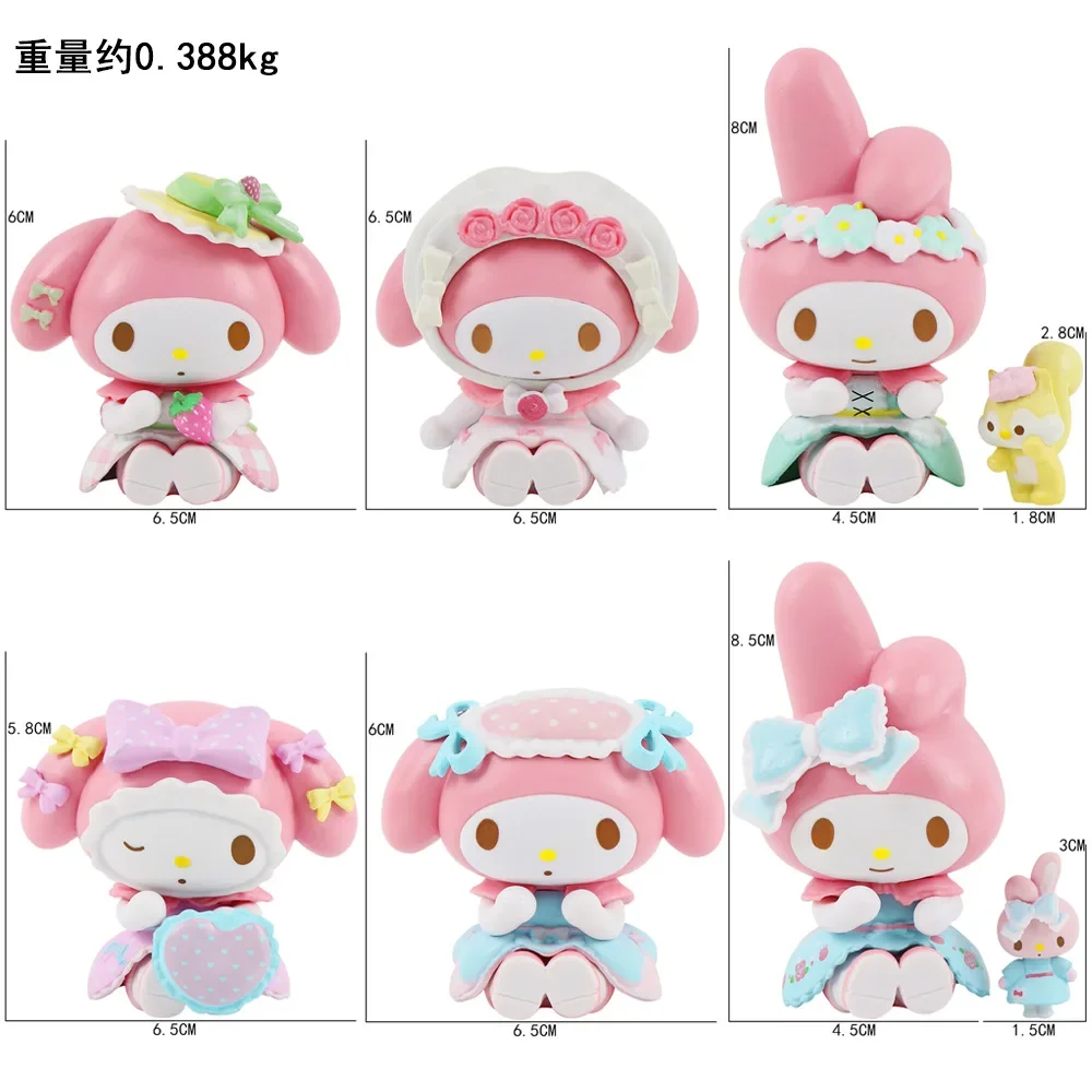 Sanrio My Melody Tea Party Blind Box, Tide Play Display Piece, Melody Tie, Desktop Hand Do, Gift Decoration Collection