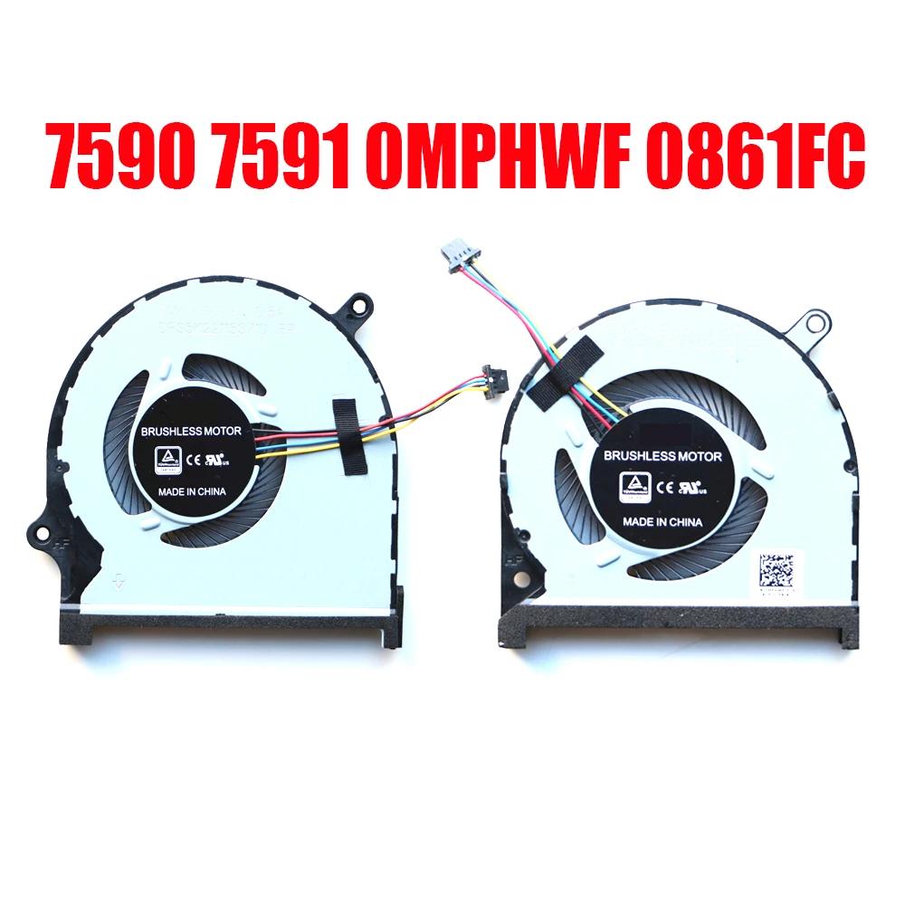 

Laptop Cooling Fan For DELL For Inspiron 7590 7591 0MPHWF MPHWF 0861FC 861FC DFS5K22115371D FM69 DFS5K12114262D FM6A DC5V New