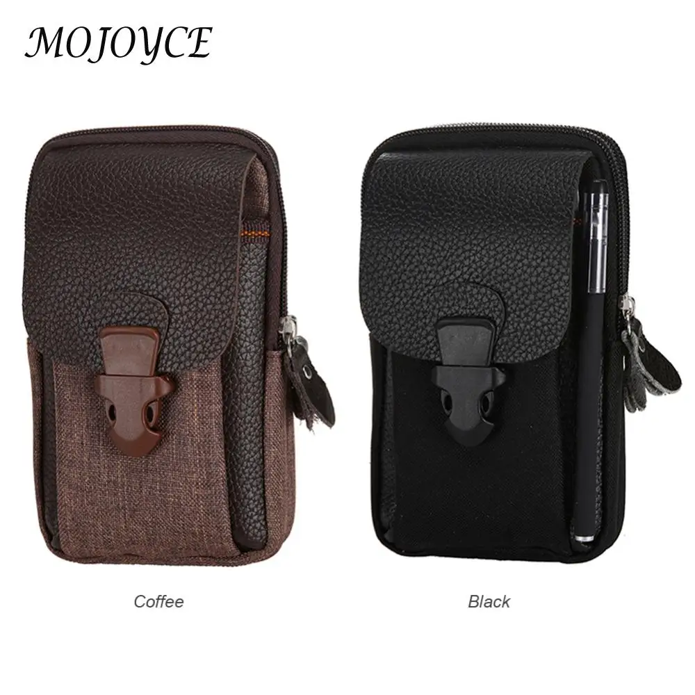 Chic Canvas Waist Packs Men Casual Classic Texture Creative Design Fanny Bum Bag Business Mobile Phone Case Pouch