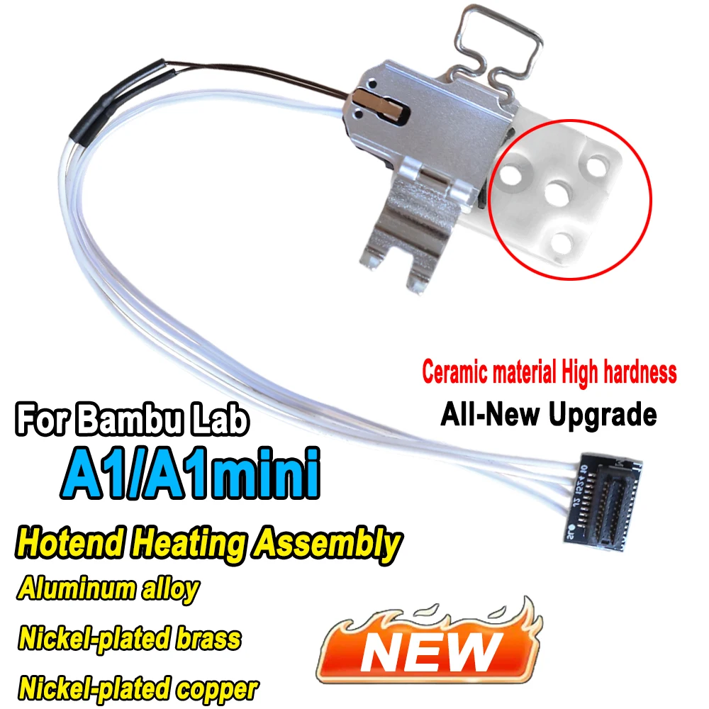 

НОВЫЙ для Bambu Lab A1 Hotend, нагревательный узел, керамический обновленный цирконий Bambulab A1, монтажный комплект Mini Hotend, высокая термостойкость