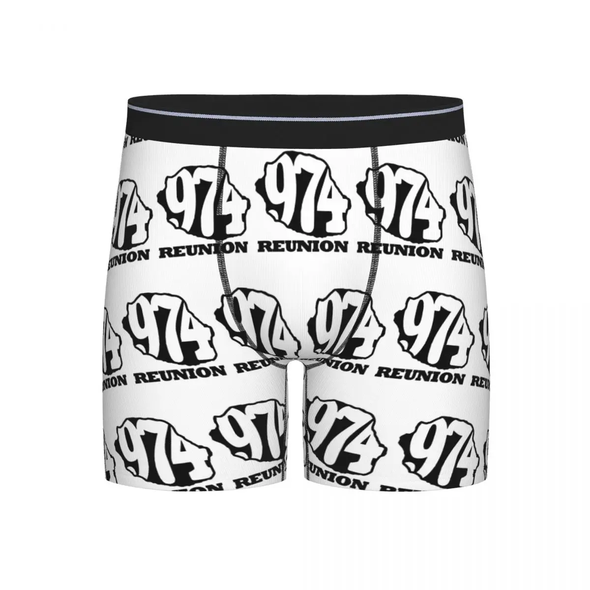 

Long Boxer Underpants Shorts 974 Reunion Island Flag Panties Men's Soft Underwear for Homme Man Boyfriend Gifts