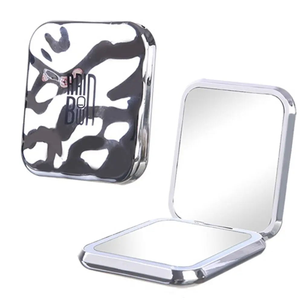 

Gift Double Sided LED Makeup Mirror Plating Dimmable Pocket Mirror with Light Hand-held INS Travel Cosmetic Mirrors Bedroom