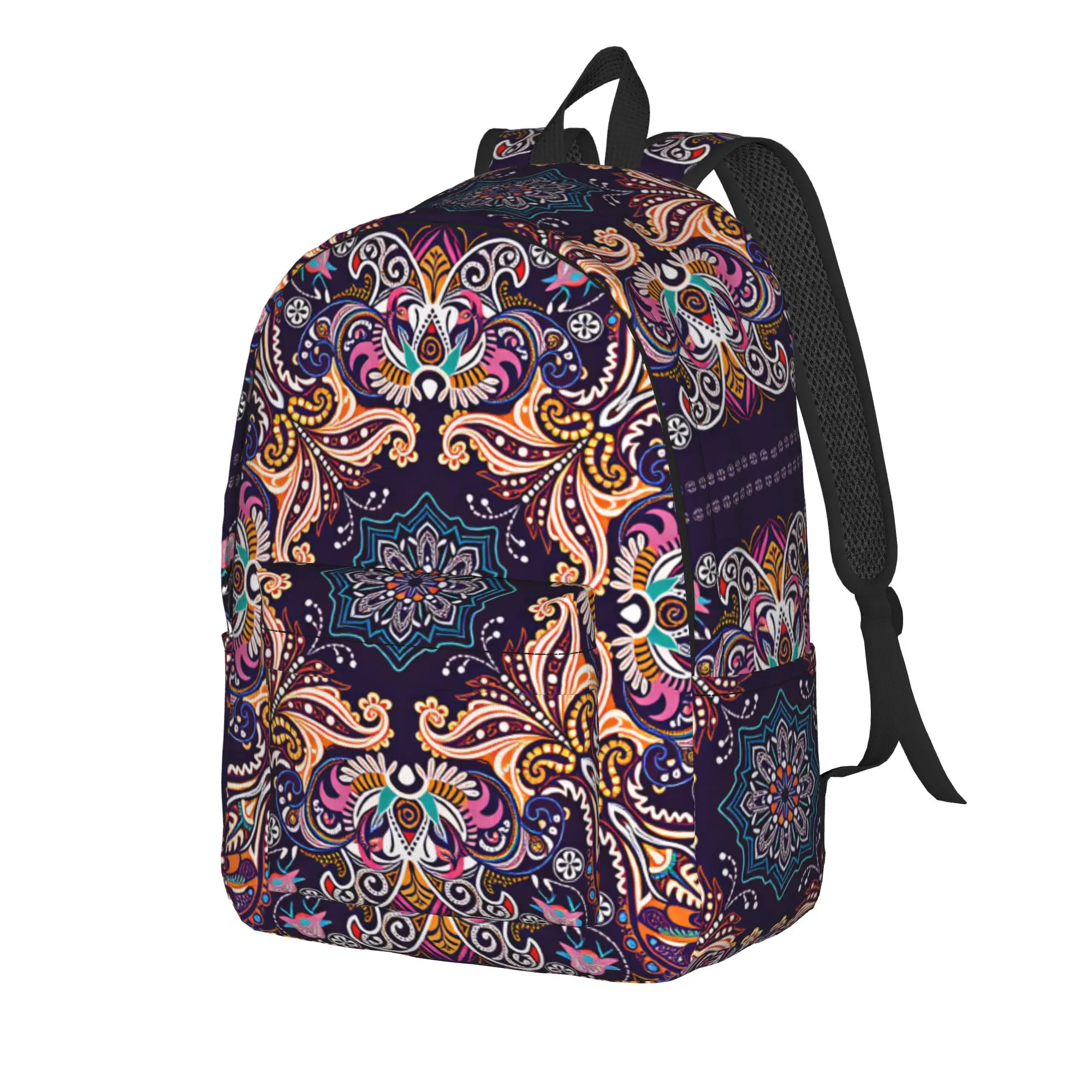 Colorful Bohemian Mandala Backpack Boy  Large Backpacks Polyester Pretty High School Bags Camping Custom Rucksack