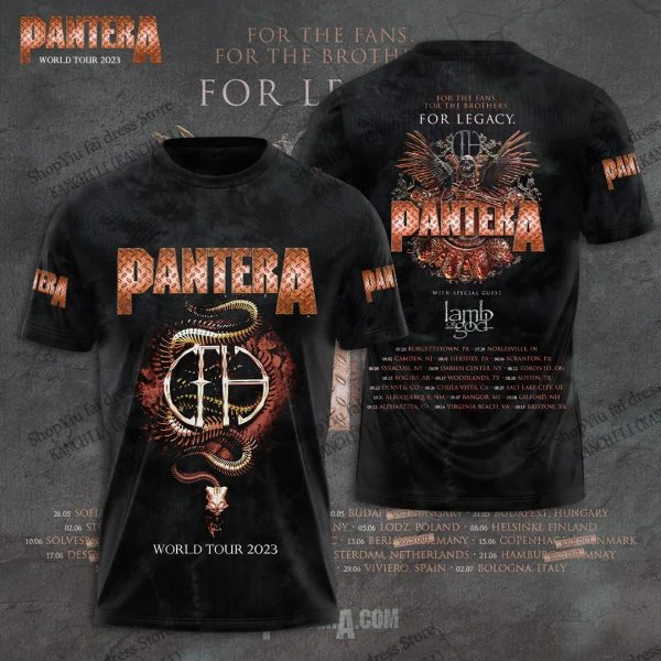 Camiseta con estampado 3d de Heavy Metal Rock Pantera Band, camiseta a la moda para hombres y mujeres, camisetas de manga corta de Hip Hop para niños, camiseta de álbum de música
