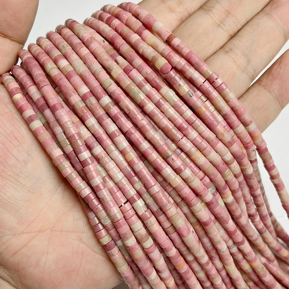 صغيرة الحجم المعداد شكل حجر الخرز نوعية جيدة الرودونيت شقة عجلة مستديرة الخرز باستخدام للمجوهرات لتقوم بها بنفسك موضة صنع Brecelet #4