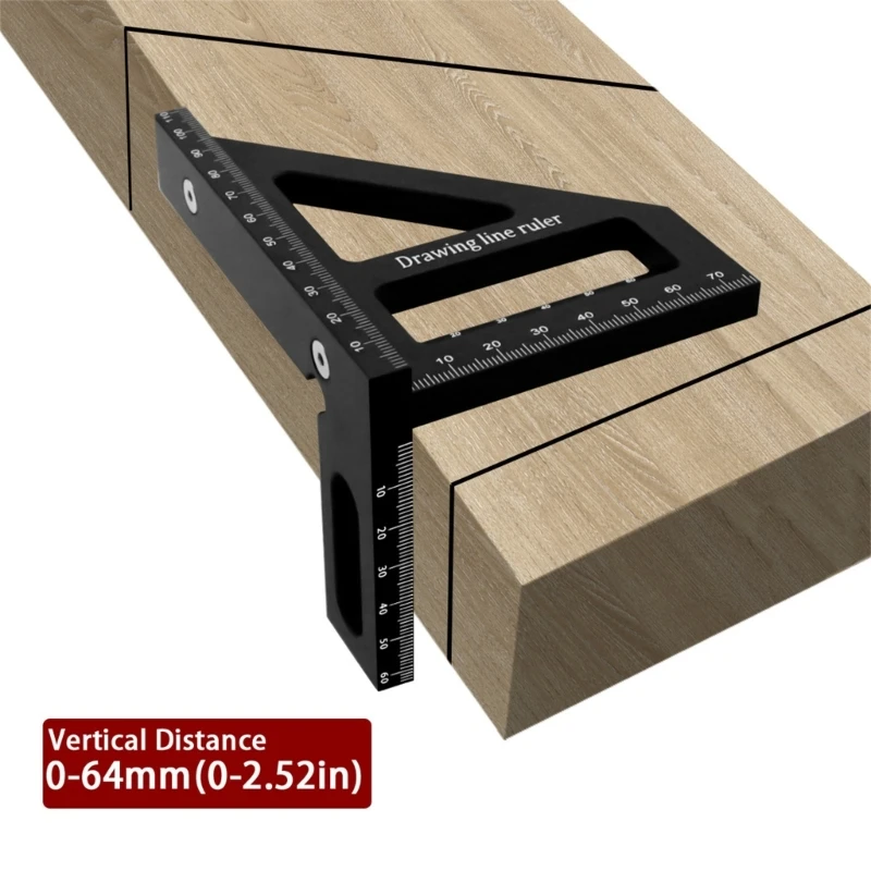 Lightweight Multi-Angle Measuring Ruler 45 90 Degree Scriber Square