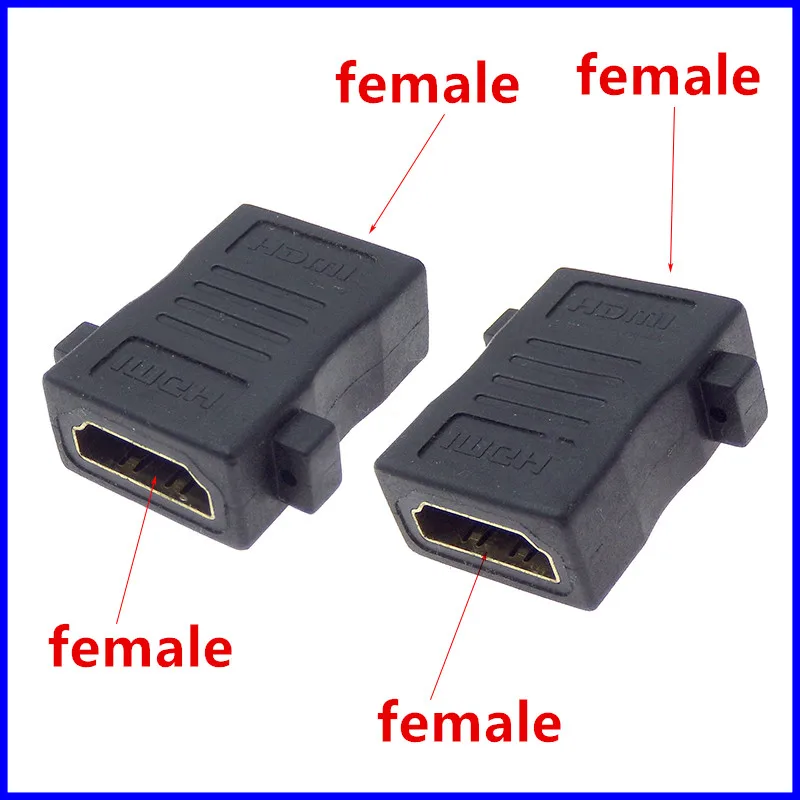 HDMI-compatible female to female straight-through adapter cable female black HDMI-compatible adapter