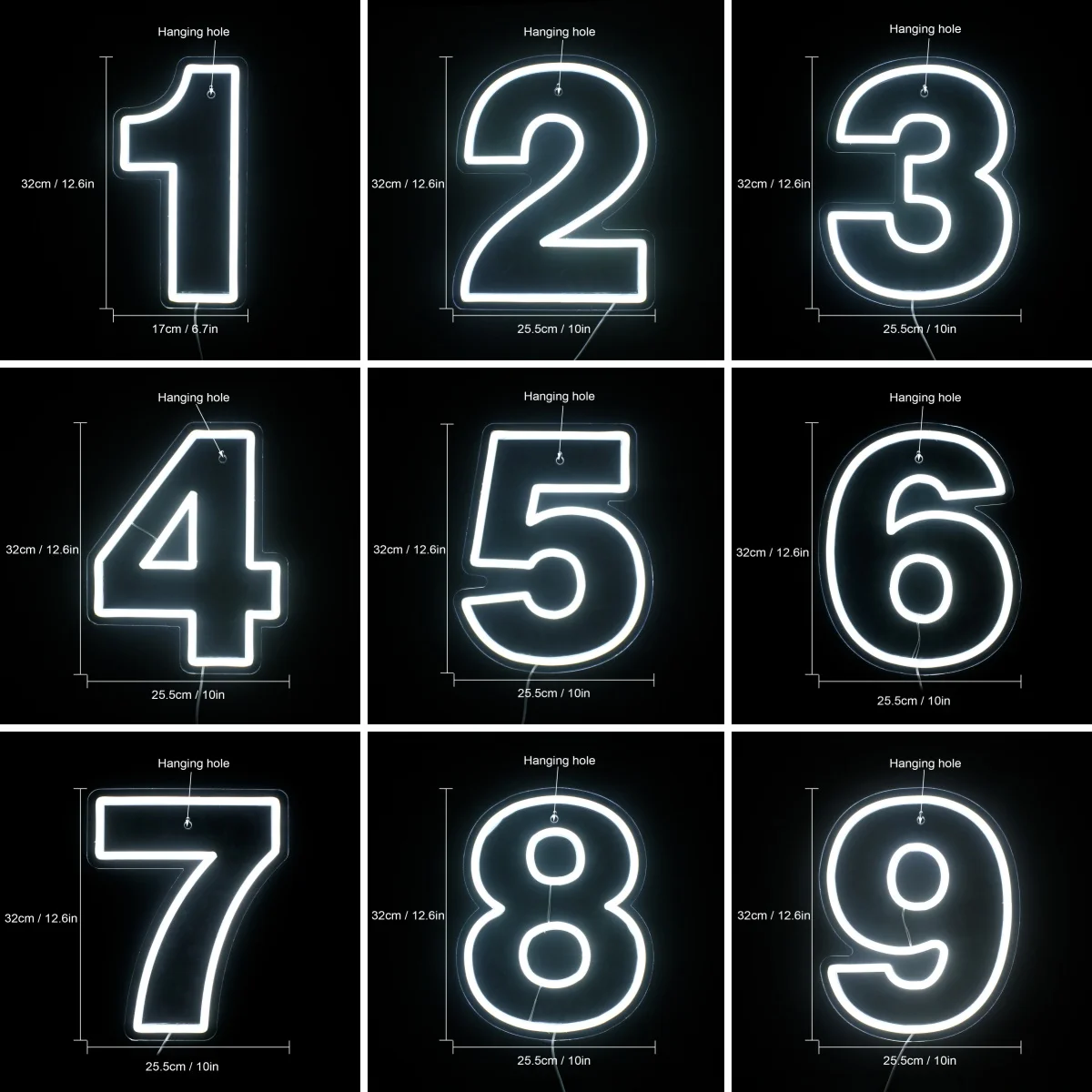 0 To 9 Numbers Neon LED Sign Art Number Neon Lights For Wall Decor Wedding Birthday Party Room Decoration USB Light Up Sign Lamp