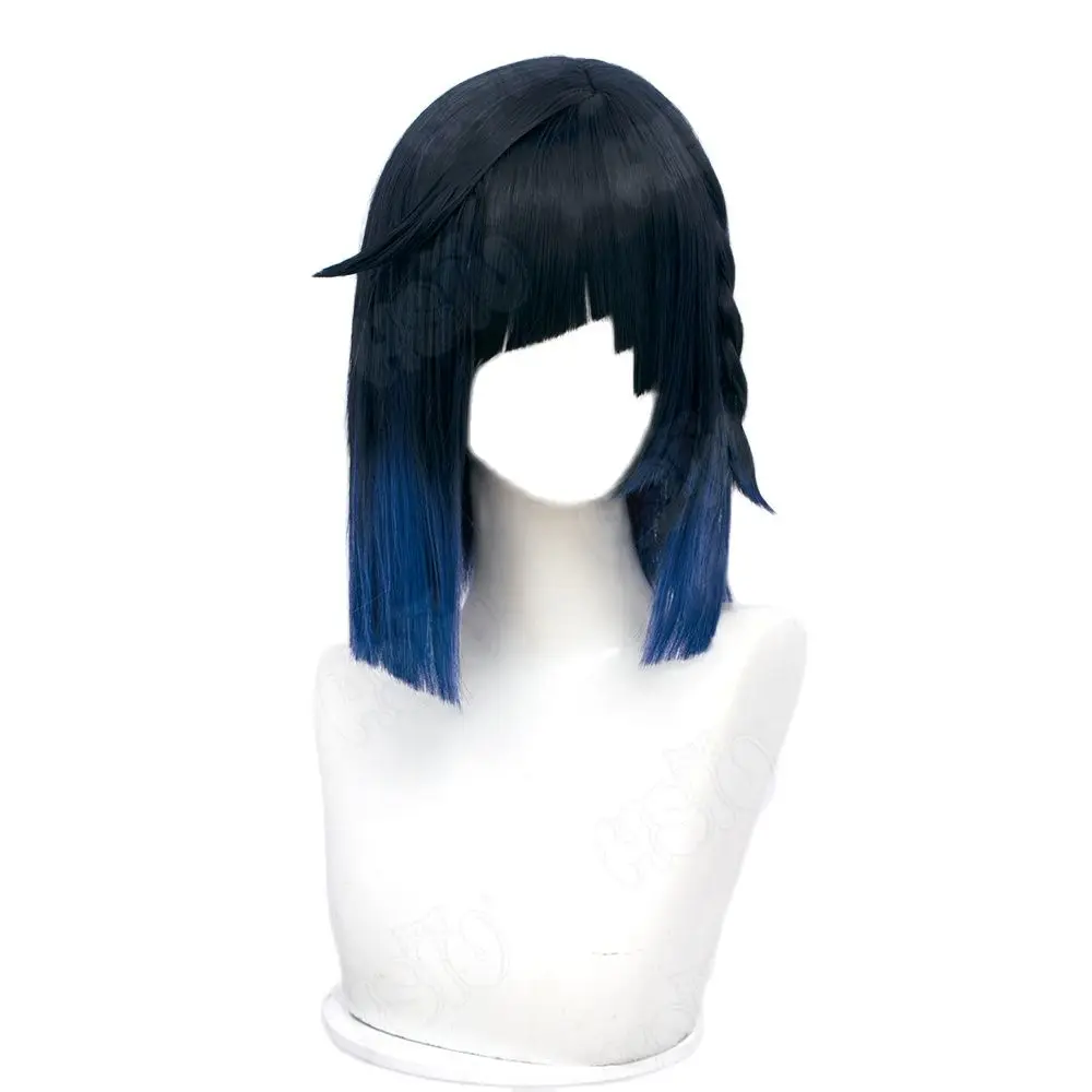 

Ye Lan Cosplay Wig Game Genshin Impact Cosplay Wig Blue gradient short hair+wig Cap