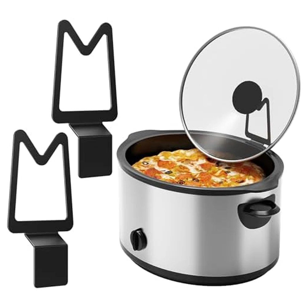 Reusable Slow Cooker Lid Holder for Hands-Free Cooking with Drip Tray Support Stand for Most Standard Crockpots