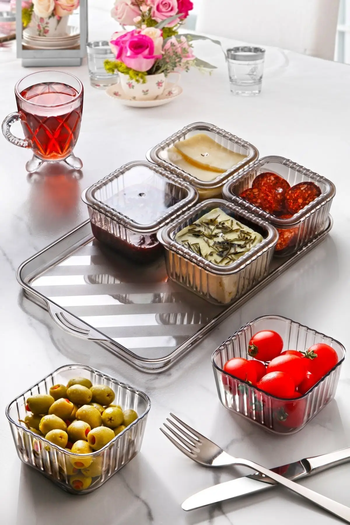 

Lüx 6 Compartments Breakfast Set With Tray