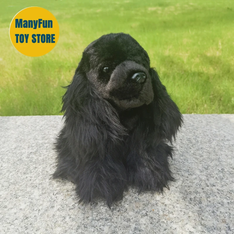 Peluche de Cocker Spaniel Inglés, Juguete de Peluche Realista de Cocker, Muñeco de Simulación de Perro Spaniel para Amantes