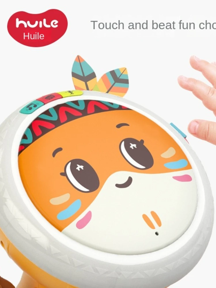 YY-Jouets d'éducation précoce pour enfants, tambour à main aste pour bébé, 6 mois